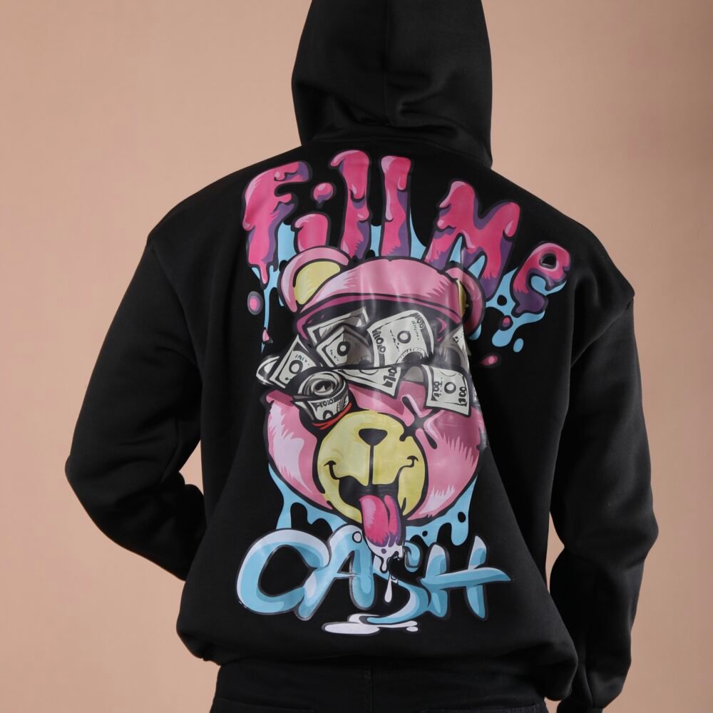capuche oversize unisexe – fil me cash noir